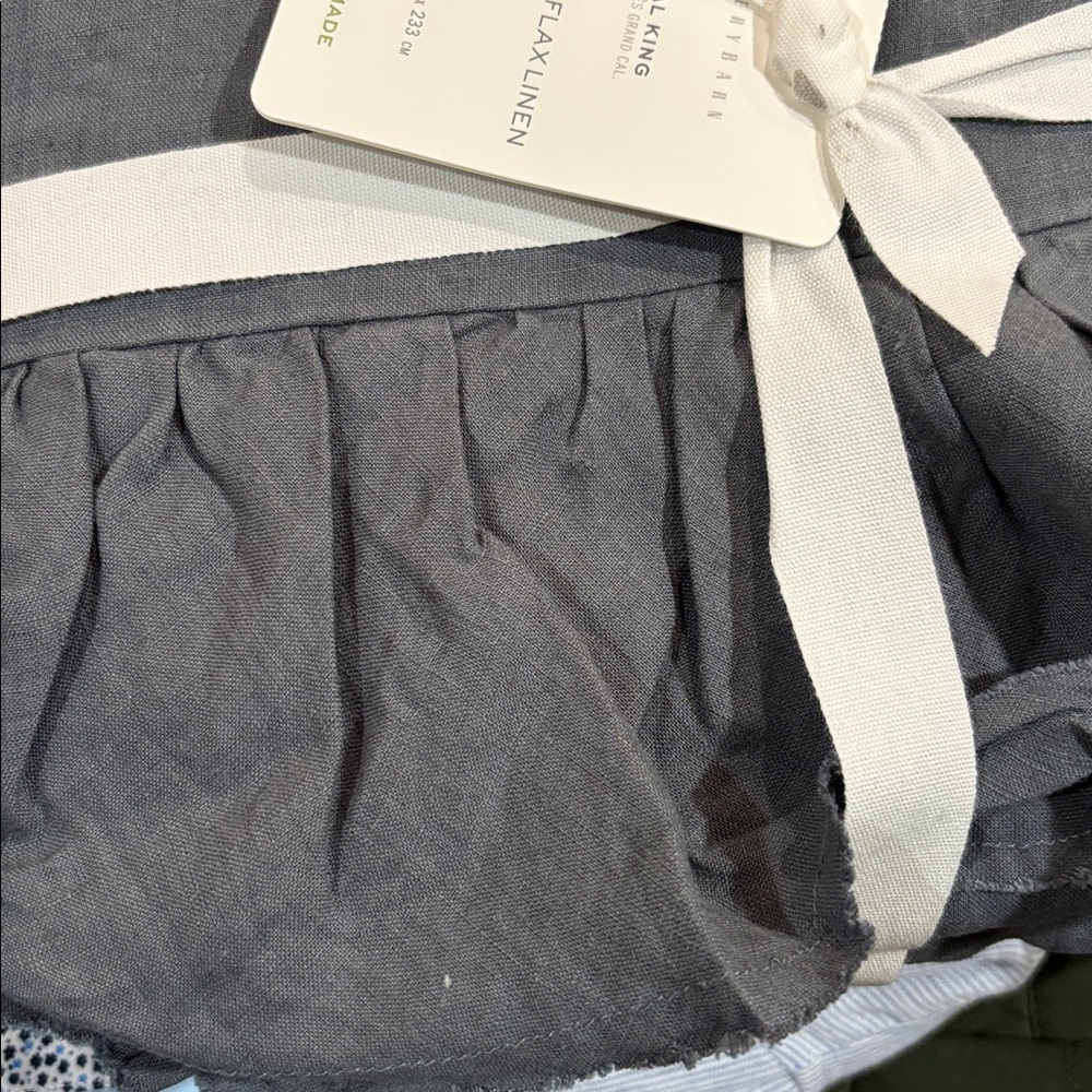 POTTERY BARN BELGIAN FLAX LINEN DUVET COVER STEEL BLUE KING/CAL KING BRAND NEW - Picture 3 of 4